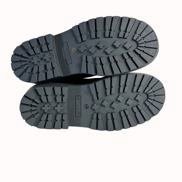 Edgy Black Combat Ankle Boots Sz 9 Chunky Lug Platform Front Zipper Biker Chick - Picture 7 of 16